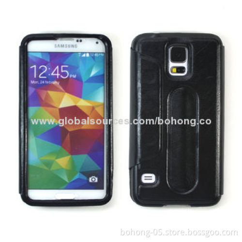 Flip Case for iPhone Samsung S5, Spring Metal Kickstand